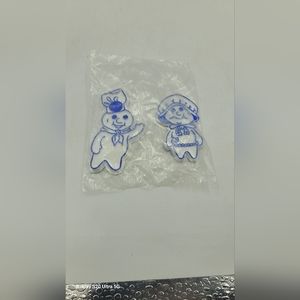 vintage Pillsbury dough boy & dough girl magnets NIP 2 1/2”